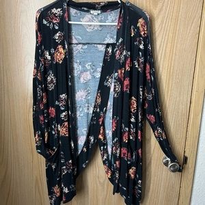 Eyeshadow brand cardigan with open back and winged arms